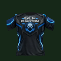 Antix blue Phantom design tee, front view of 3D design render.