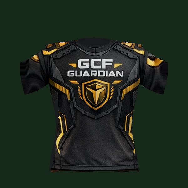 GCF Guardian team jersey, front view of 3D design render.