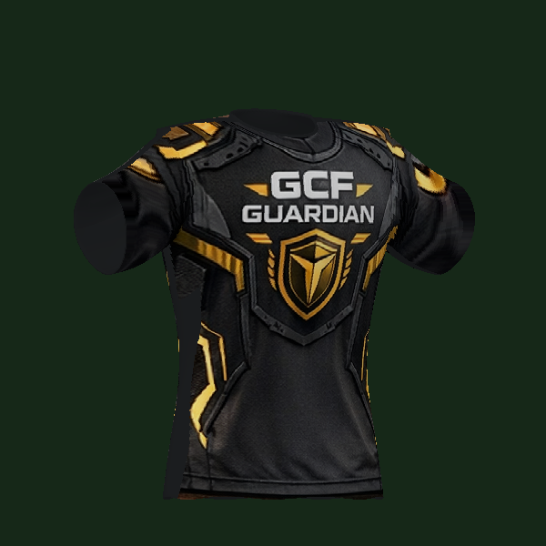 GCF Guardian team jersey, three-quarter front view of 3D design render.