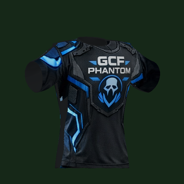 GCF Phantom team jersey, three-quarter front view of 3D design render.