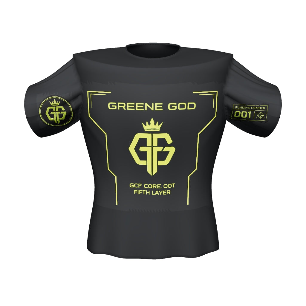 Greene God Fifth Layer shirt, complete-art V6 3D garment design render.